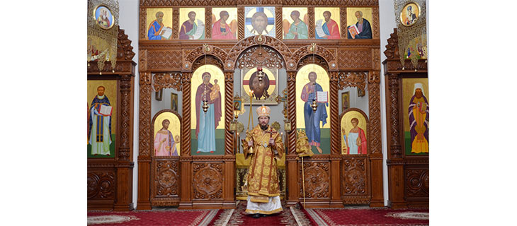 В неделю 35-ю по Пятидесятнице, епископ Вениамин возглавил Литургию в Воскресенском соборе
